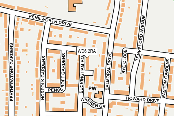 WD6 2RA map - OS OpenMap – Local (Ordnance Survey)