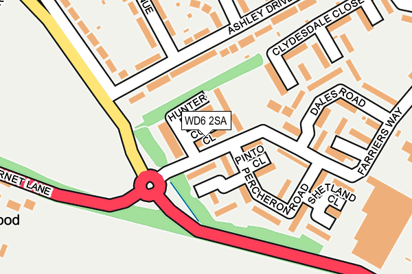 WD6 2SA map - OS OpenMap – Local (Ordnance Survey)