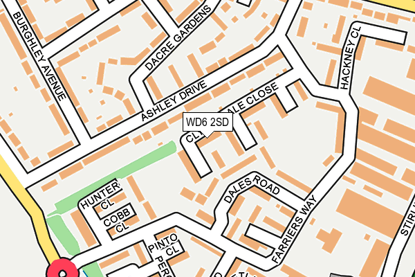 WD6 2SD map - OS OpenMap – Local (Ordnance Survey)