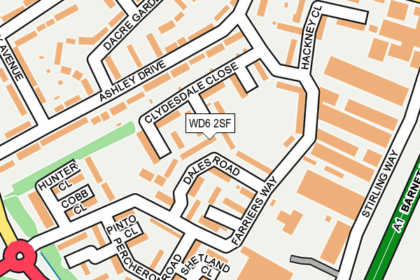 WD6 2SF map - OS OpenMap – Local (Ordnance Survey)