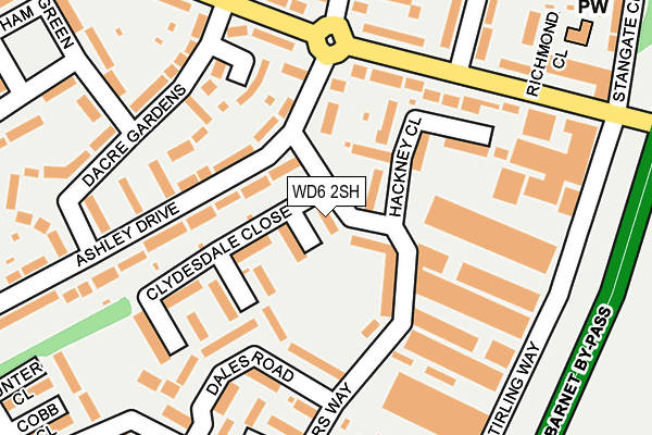 WD6 2SH map - OS OpenMap – Local (Ordnance Survey)