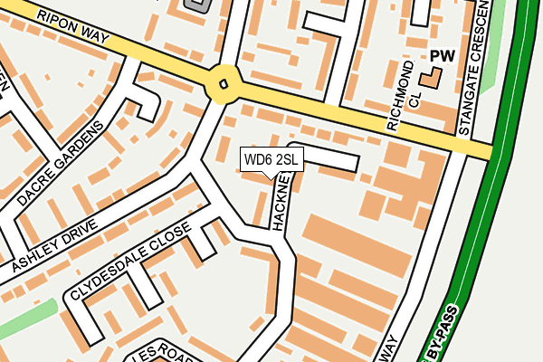 WD6 2SL map - OS OpenMap – Local (Ordnance Survey)