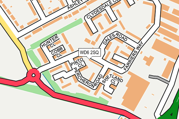 WD6 2SQ map - OS OpenMap – Local (Ordnance Survey)