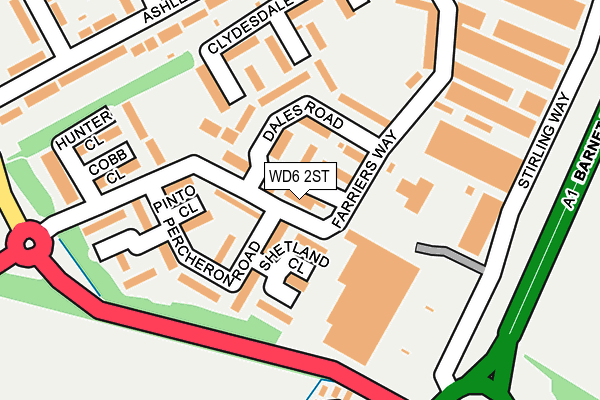 WD6 2ST map - OS OpenMap – Local (Ordnance Survey)
