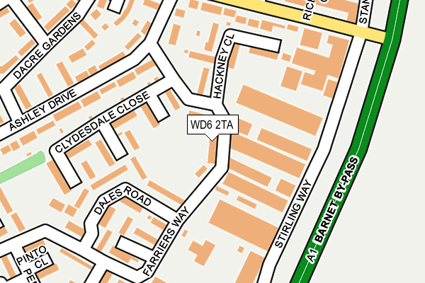 WD6 2TA map - OS OpenMap – Local (Ordnance Survey)