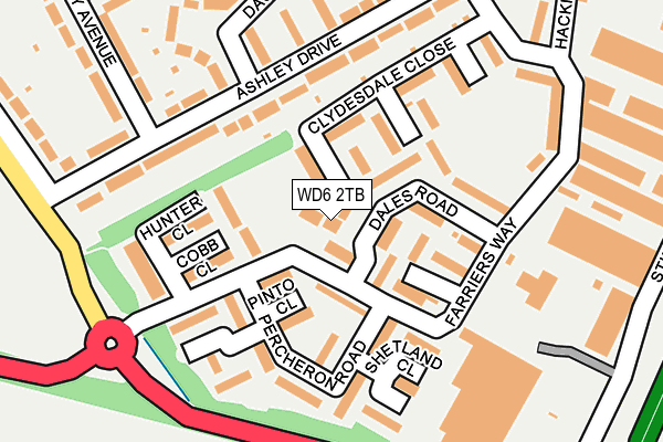 WD6 2TB map - OS OpenMap – Local (Ordnance Survey)