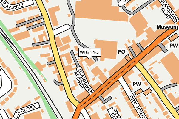 WD6 2YQ map - OS OpenMap – Local (Ordnance Survey)