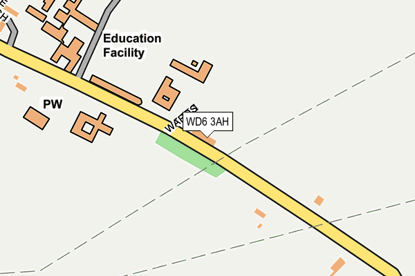 WD6 3AH map - OS OpenMap – Local (Ordnance Survey)