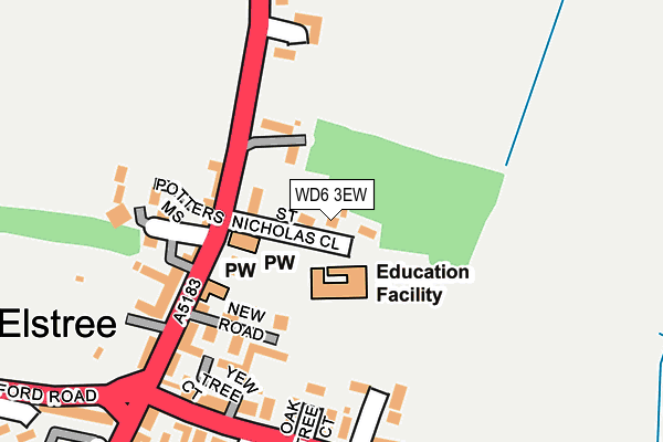 WD6 3EW map - OS OpenMap – Local (Ordnance Survey)