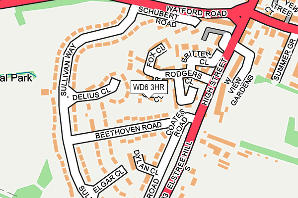 WD6 3HR map - OS OpenMap – Local (Ordnance Survey)