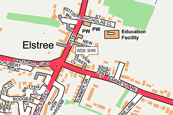 WD6 3HW map - OS OpenMap – Local (Ordnance Survey)