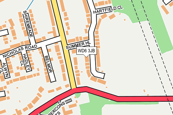 WD6 3JB map - OS OpenMap – Local (Ordnance Survey)