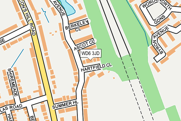 WD6 3JD map - OS OpenMap – Local (Ordnance Survey)