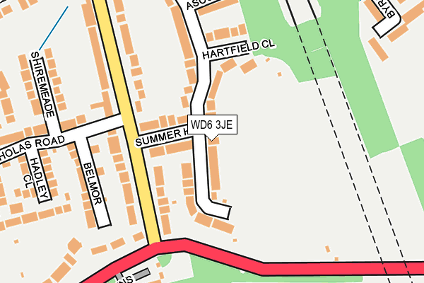 WD6 3JE map - OS OpenMap – Local (Ordnance Survey)
