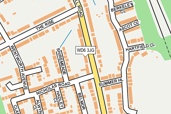 WD6 3JG map - OS OpenMap – Local (Ordnance Survey)