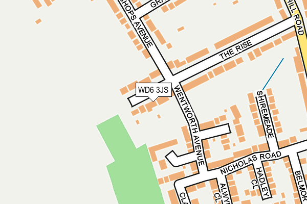 WD6 3JS map - OS OpenMap – Local (Ordnance Survey)