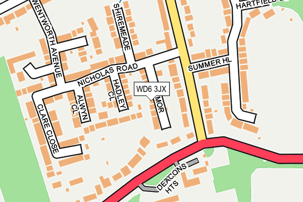 WD6 3JX map - OS OpenMap – Local (Ordnance Survey)