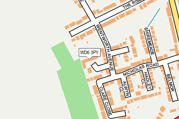WD6 3PY map - OS OpenMap – Local (Ordnance Survey)
