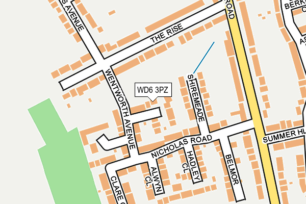 WD6 3PZ map - OS OpenMap – Local (Ordnance Survey)