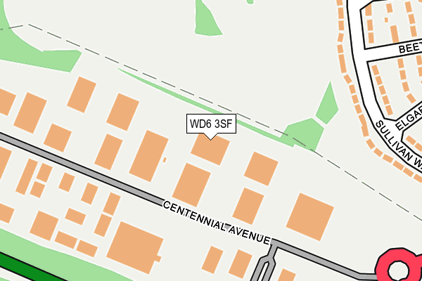 WD6 3SF map - OS OpenMap – Local (Ordnance Survey)