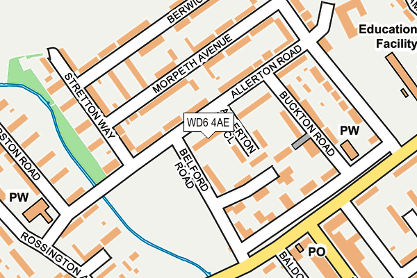 WD6 4AE map - OS OpenMap – Local (Ordnance Survey)