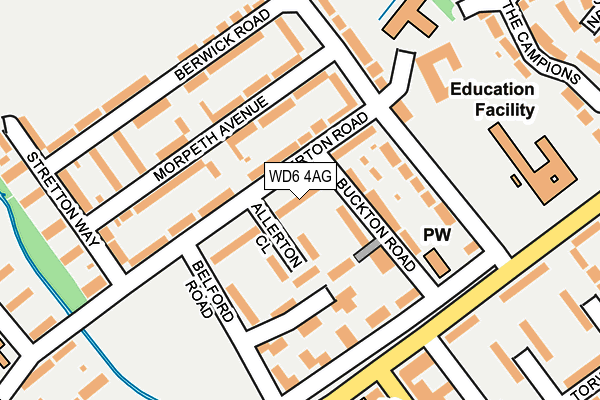 WD6 4AG map - OS OpenMap – Local (Ordnance Survey)