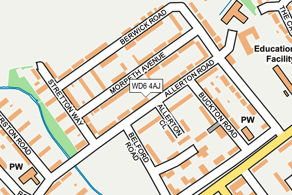 WD6 4AJ map - OS OpenMap – Local (Ordnance Survey)