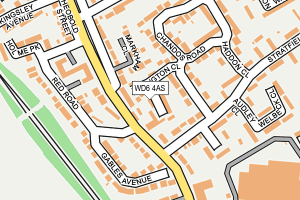 WD6 4AS map - OS OpenMap – Local (Ordnance Survey)