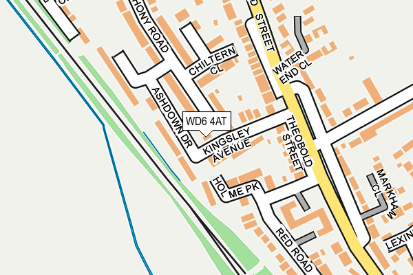WD6 4AT map - OS OpenMap – Local (Ordnance Survey)