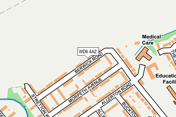 WD6 4AZ map - OS OpenMap – Local (Ordnance Survey)