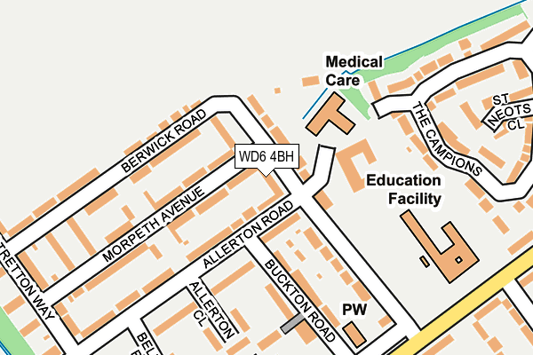 WD6 4BH map - OS OpenMap – Local (Ordnance Survey)