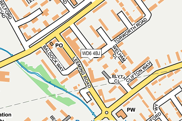 WD6 4BJ map - OS OpenMap – Local (Ordnance Survey)