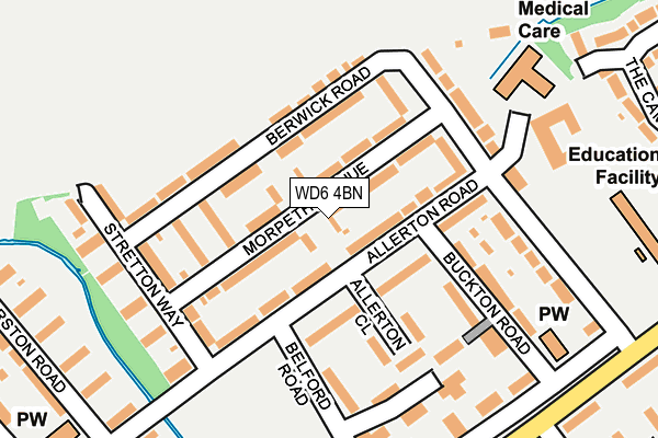 WD6 4BN map - OS OpenMap – Local (Ordnance Survey)