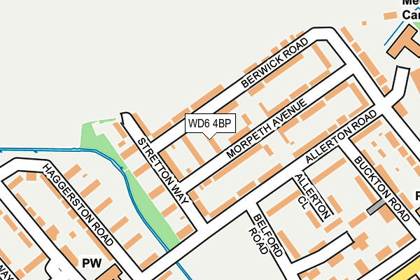 WD6 4BP map - OS OpenMap – Local (Ordnance Survey)