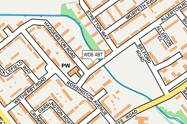 WD6 4BT map - OS OpenMap – Local (Ordnance Survey)