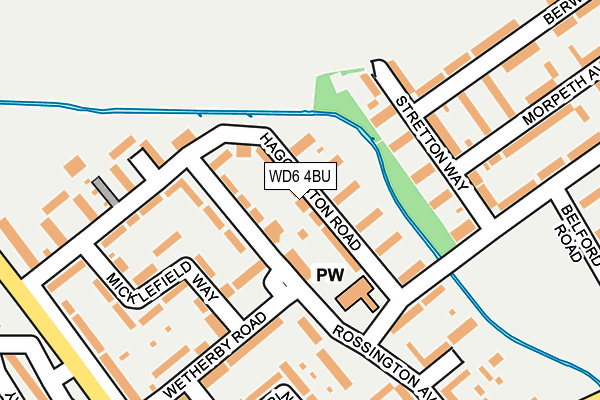 WD6 4BU map - OS OpenMap – Local (Ordnance Survey)