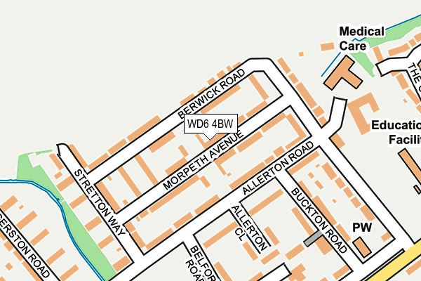 WD6 4BW map - OS OpenMap – Local (Ordnance Survey)