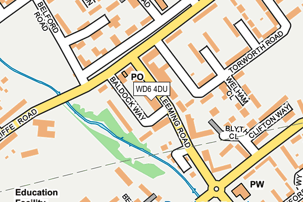 WD6 4DU map - OS OpenMap – Local (Ordnance Survey)