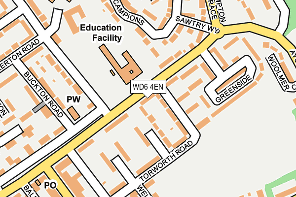 WD6 4EN map - OS OpenMap – Local (Ordnance Survey)