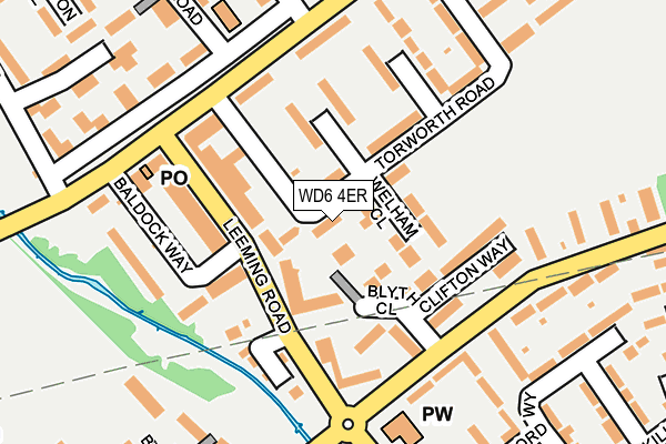 WD6 4ER map - OS OpenMap – Local (Ordnance Survey)