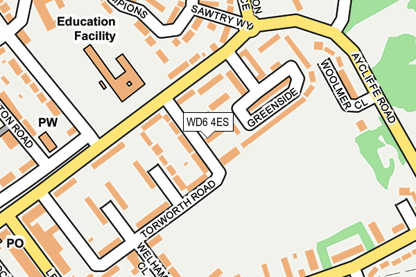 WD6 4ES map - OS OpenMap – Local (Ordnance Survey)