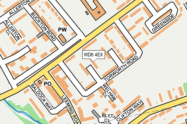 WD6 4EX map - OS OpenMap – Local (Ordnance Survey)