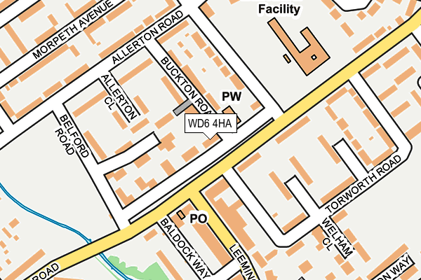 WD6 4HA map - OS OpenMap – Local (Ordnance Survey)