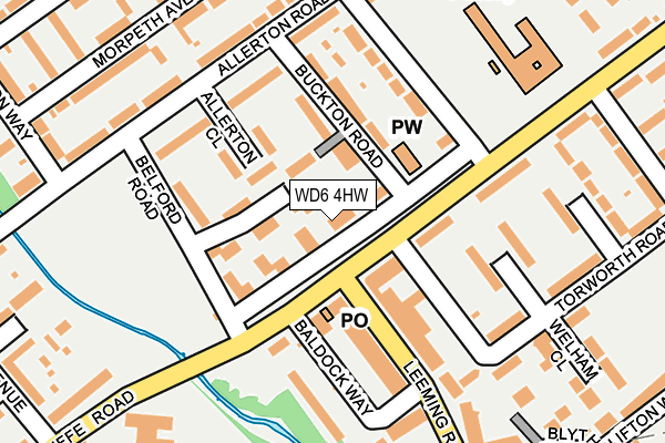 WD6 4HW map - OS OpenMap – Local (Ordnance Survey)