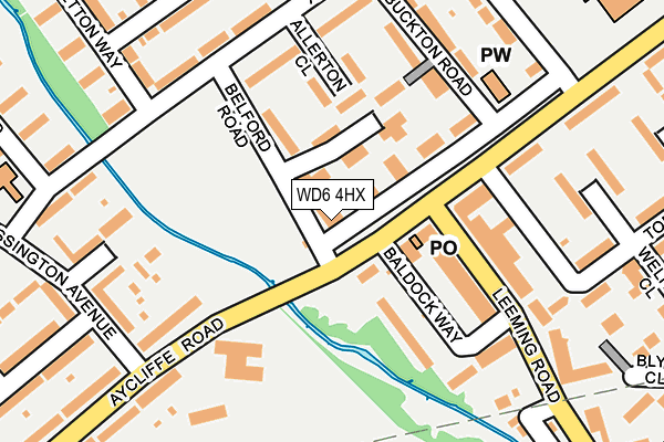 WD6 4HX map - OS OpenMap – Local (Ordnance Survey)