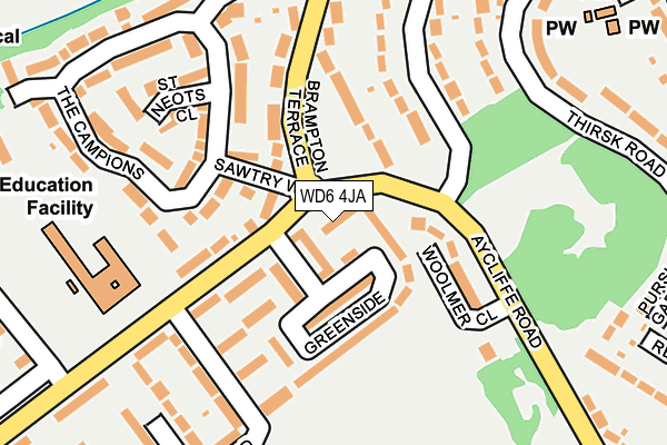 WD6 4JA map - OS OpenMap – Local (Ordnance Survey)