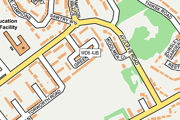 WD6 4JB map - OS OpenMap – Local (Ordnance Survey)