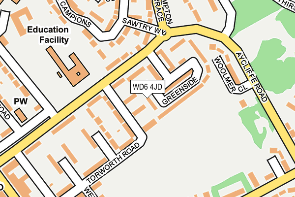 WD6 4JD map - OS OpenMap – Local (Ordnance Survey)