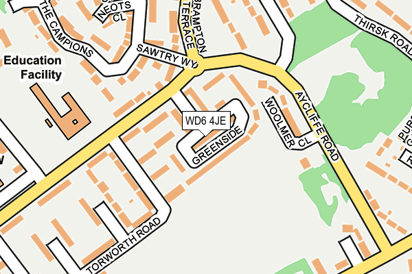 WD6 4JE map - OS OpenMap – Local (Ordnance Survey)