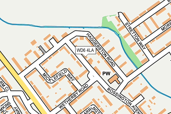 WD6 4LA map - OS OpenMap – Local (Ordnance Survey)